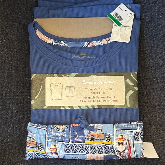 Tommy Bahama Other - Tommy Bahama Blue and Tan Women's shorts 🩳 PJ Set